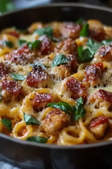 Chicken Apple Sausage One Pan Pasta