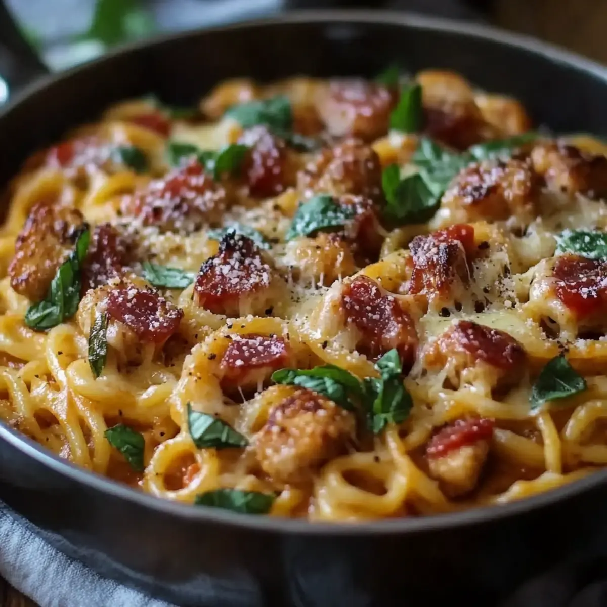 Chicken Apple Sausage One Pan Pasta