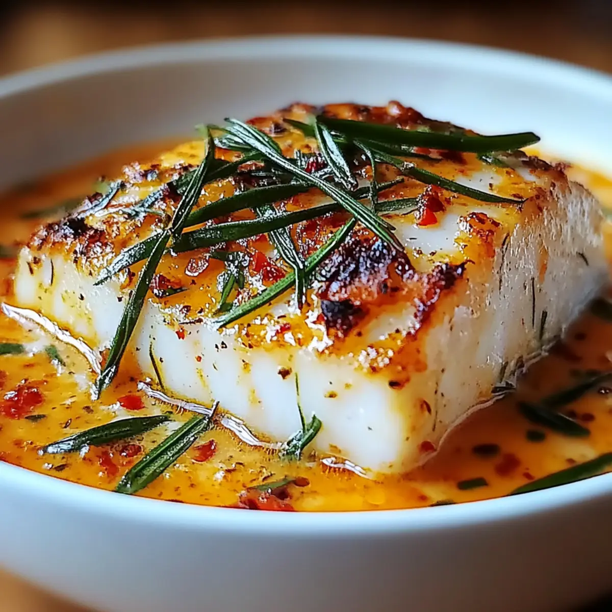 Cod in Roasted Red Pepper Sauce