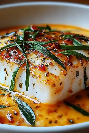 Cod in Roasted Red Pepper Sauce