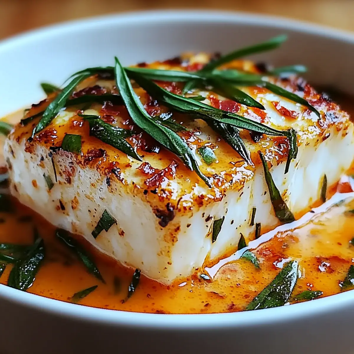 Cod in Roasted Red Pepper Sauce