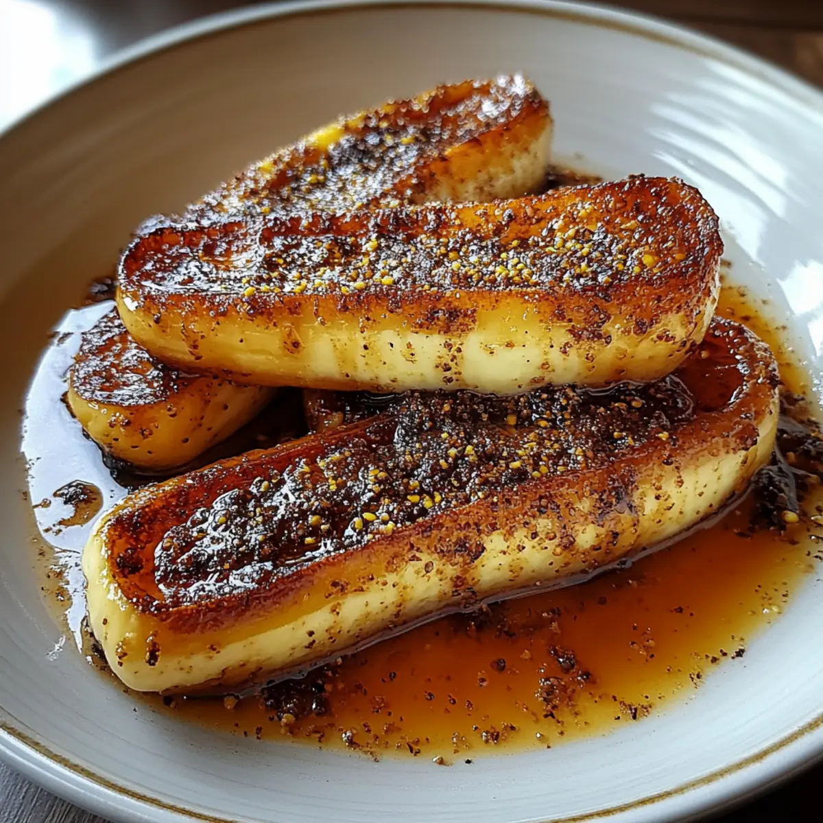 Fried Bananas with Cinnamon Butter Sauce