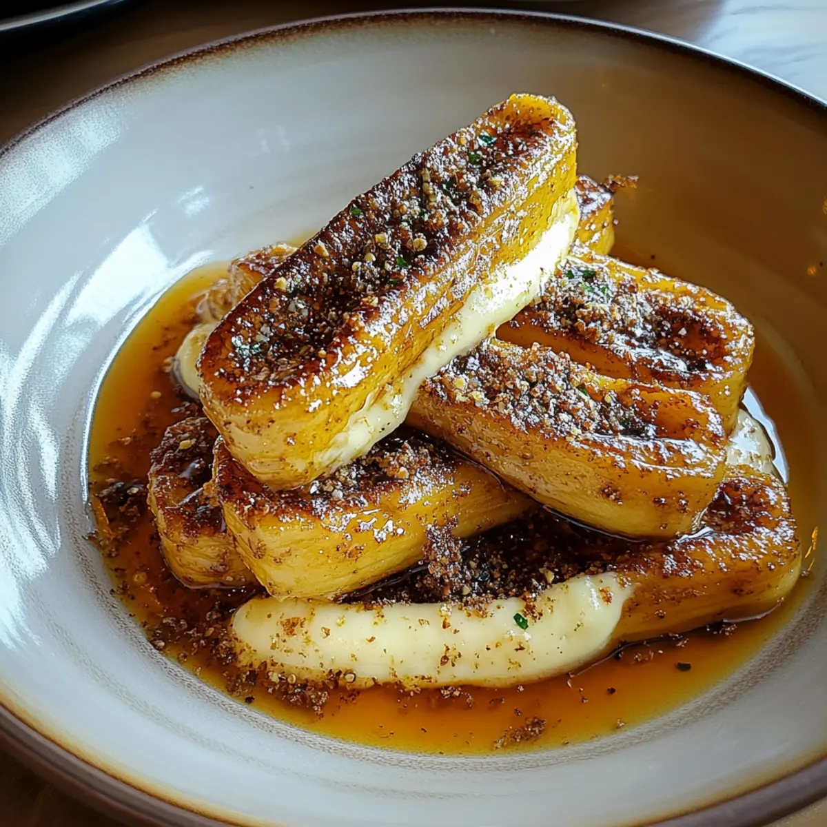 Fried Bananas with Cinnamon Butter Sauce