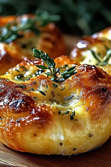 Garlic Rosemary Focaccia Muffins
