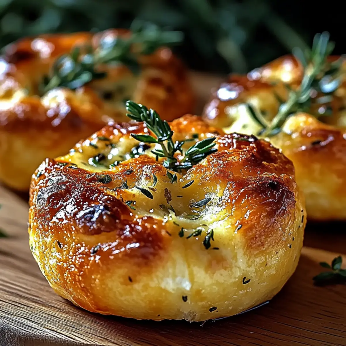 Garlic Rosemary Focaccia Muffins