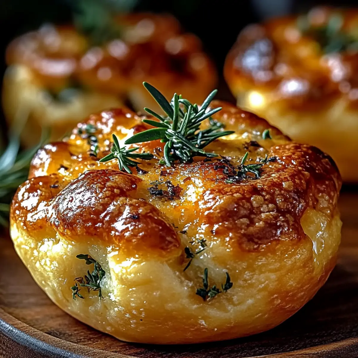 Garlic Rosemary Focaccia Muffins