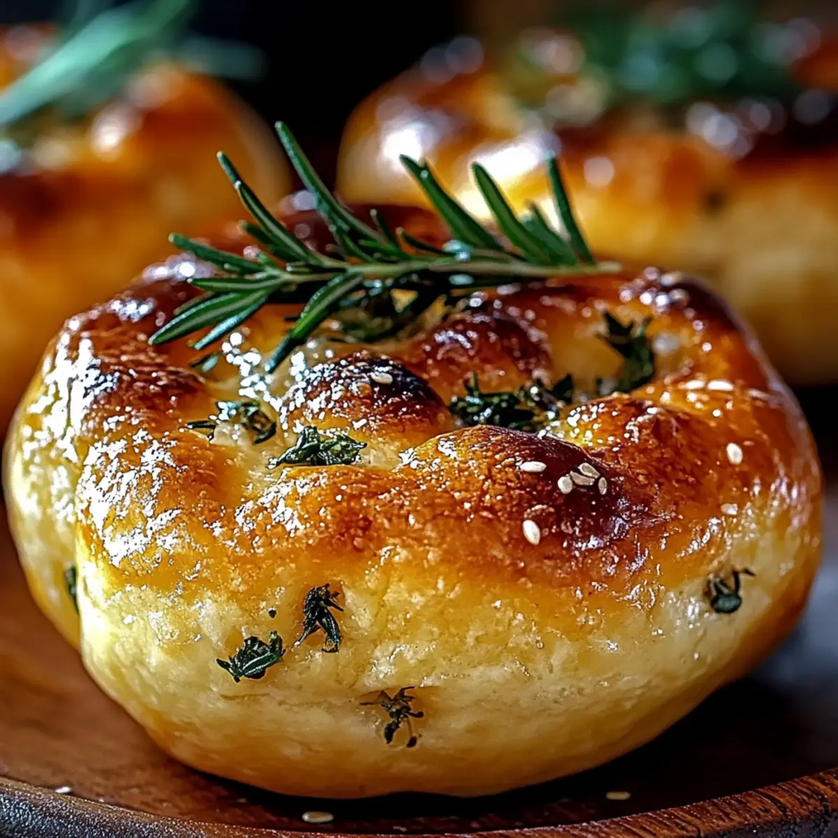 Garlic Rosemary Focaccia Muffins