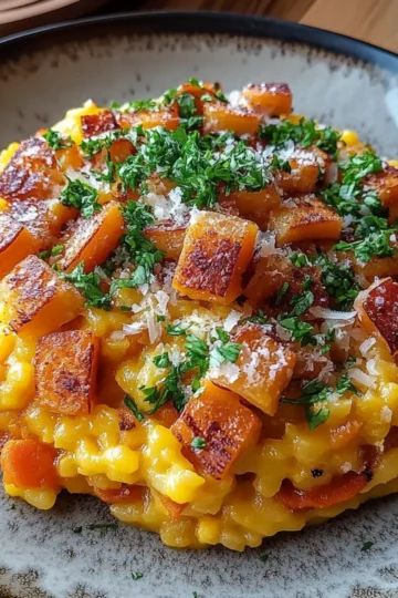 Pumpkin Risotto with Bacon & Parmesan