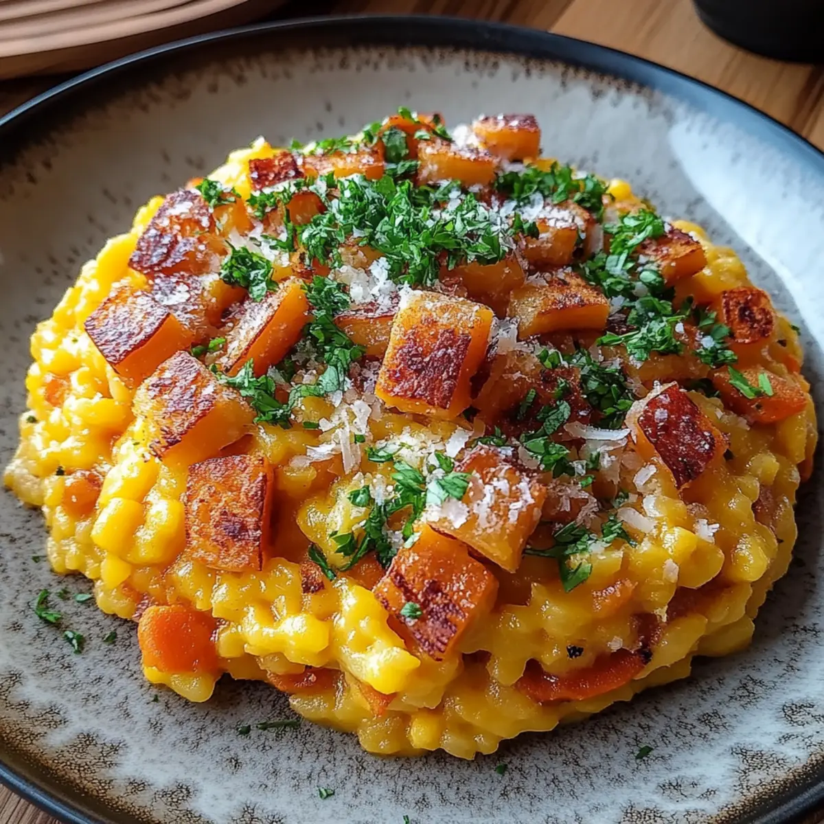Pumpkin Risotto with Bacon & Parmesan
