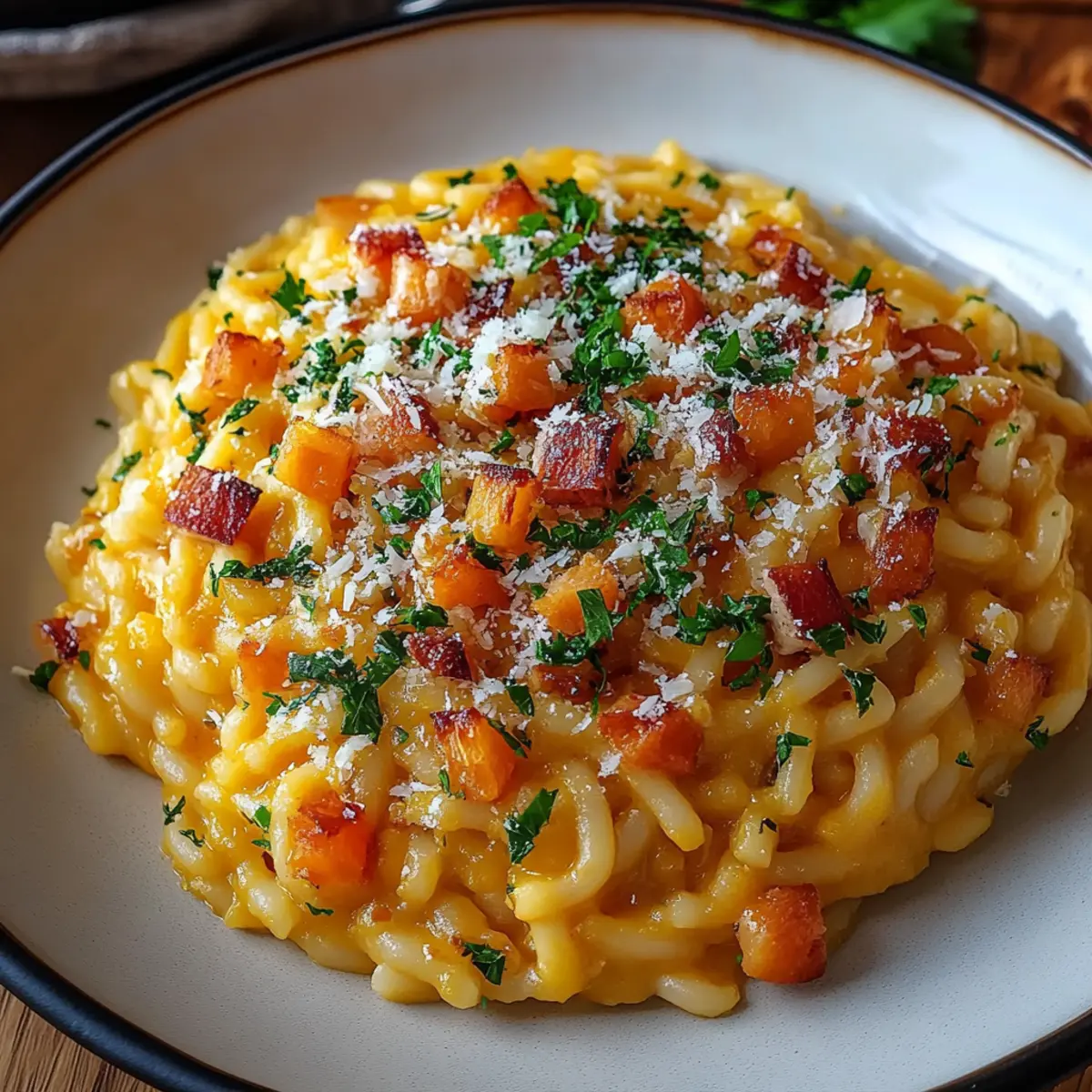 Pumpkin Risotto with Bacon & Parmesan