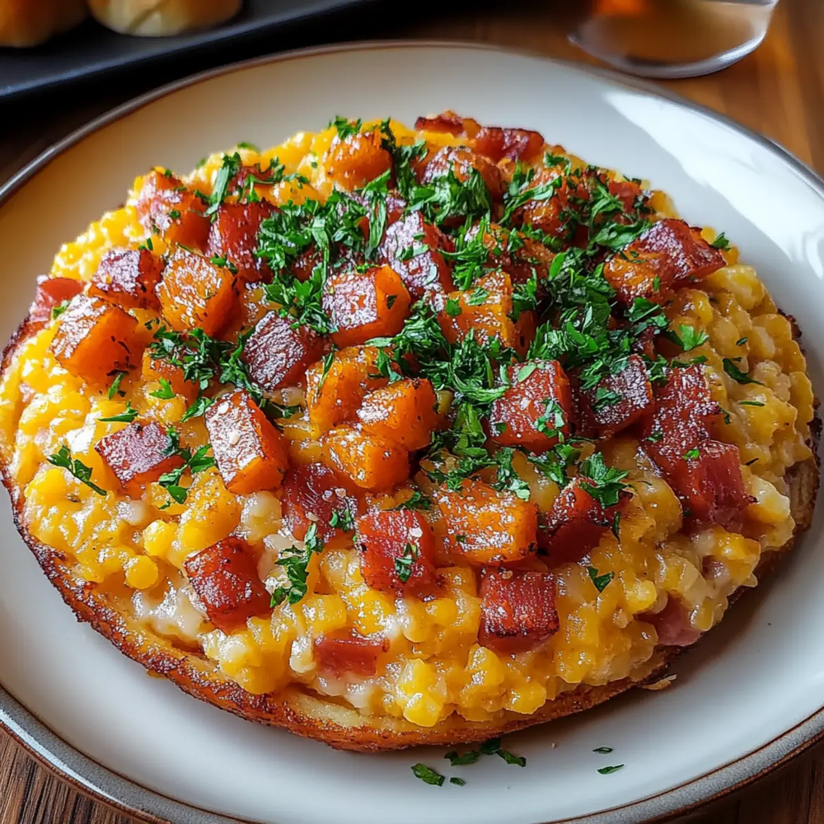 Pumpkin Risotto with Bacon & Parmesan