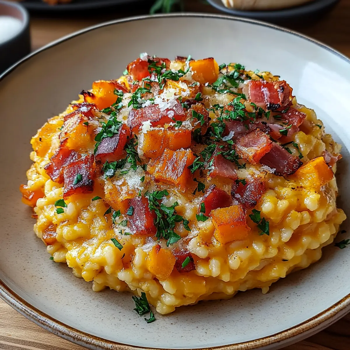 Pumpkin Risotto with Bacon & Parmesan