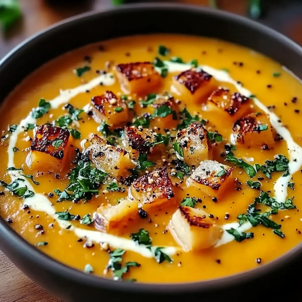 Spicy Butternut Squash Sweet Potato Soup