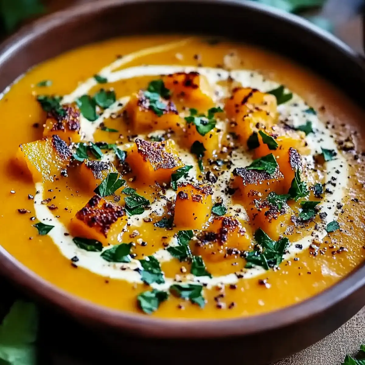 Spicy Butternut Squash Sweet Potato Soup