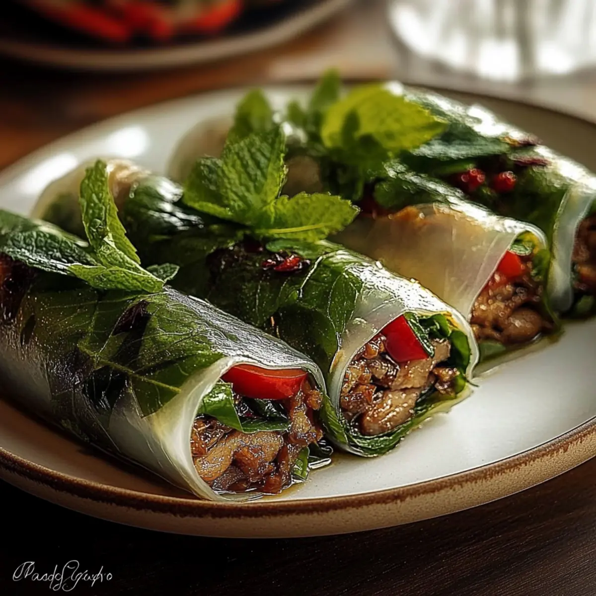 Thai Basil Beef Rolls
