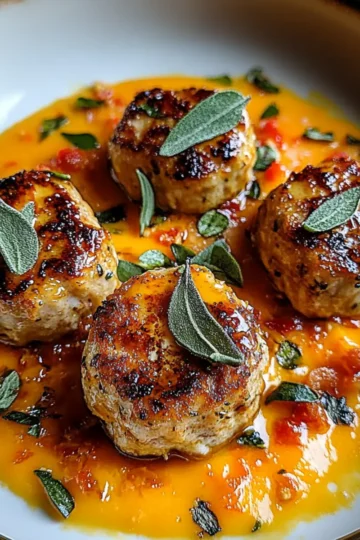 Turkey Meatballs in Pumpkin Sage Sauce