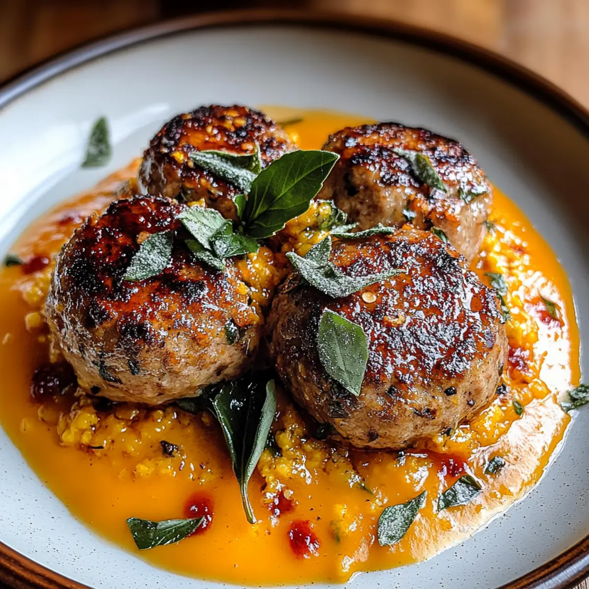 Turkey Meatballs in Pumpkin Sage Sauce