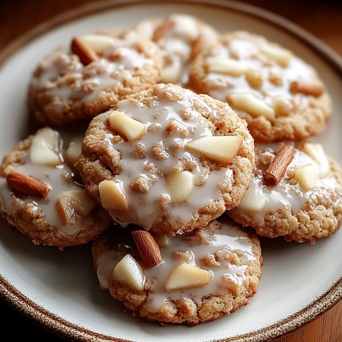 Apple Cinnamon Cookies with Maple Glaze