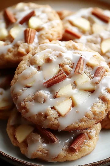 Apple Cinnamon Cookies with Maple Glaze