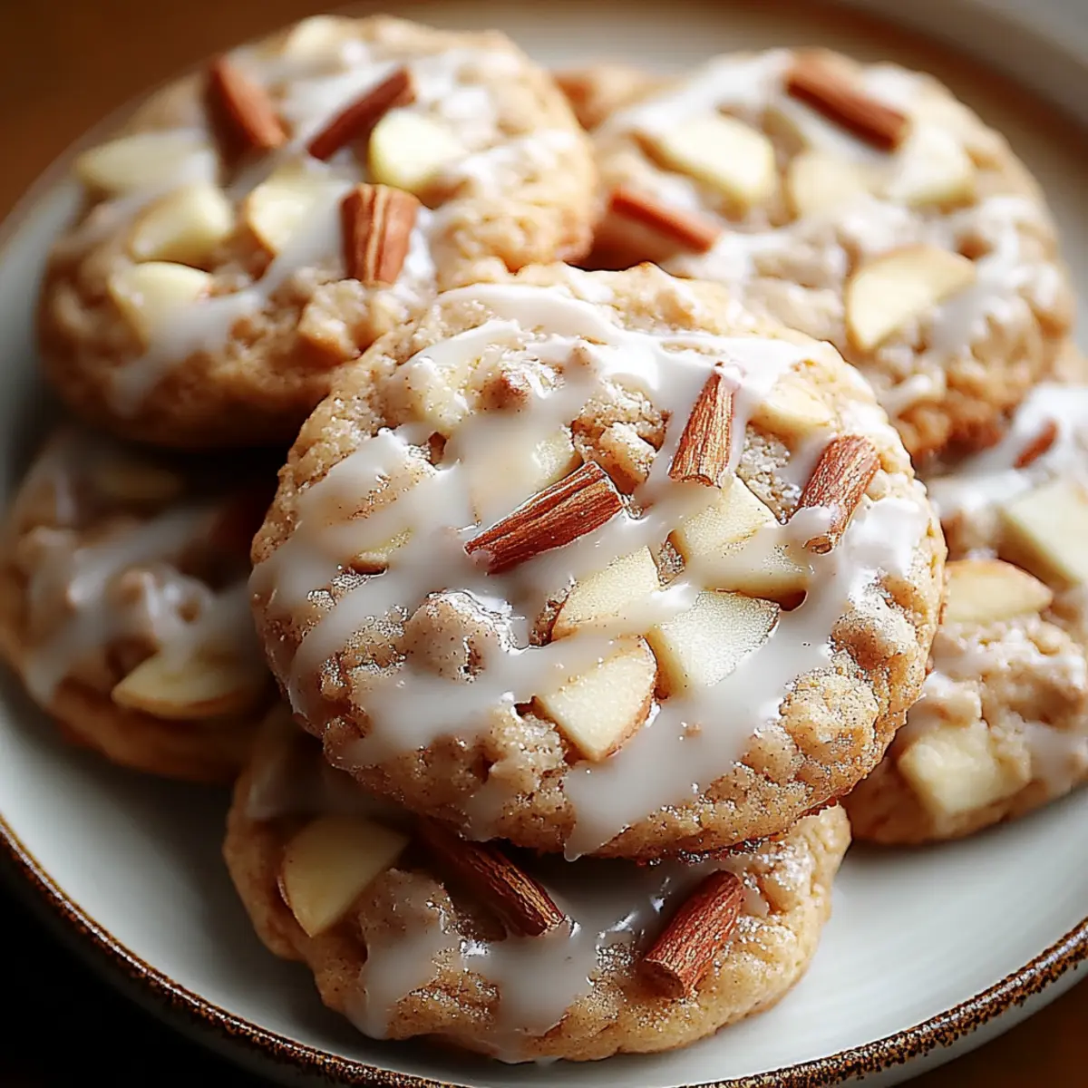 Apple Cinnamon Cookies with Maple Glaze