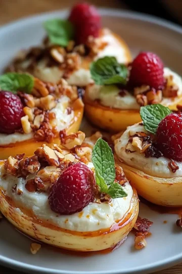 Baked Pears with Goat Cheese, Honey, and Cranberries