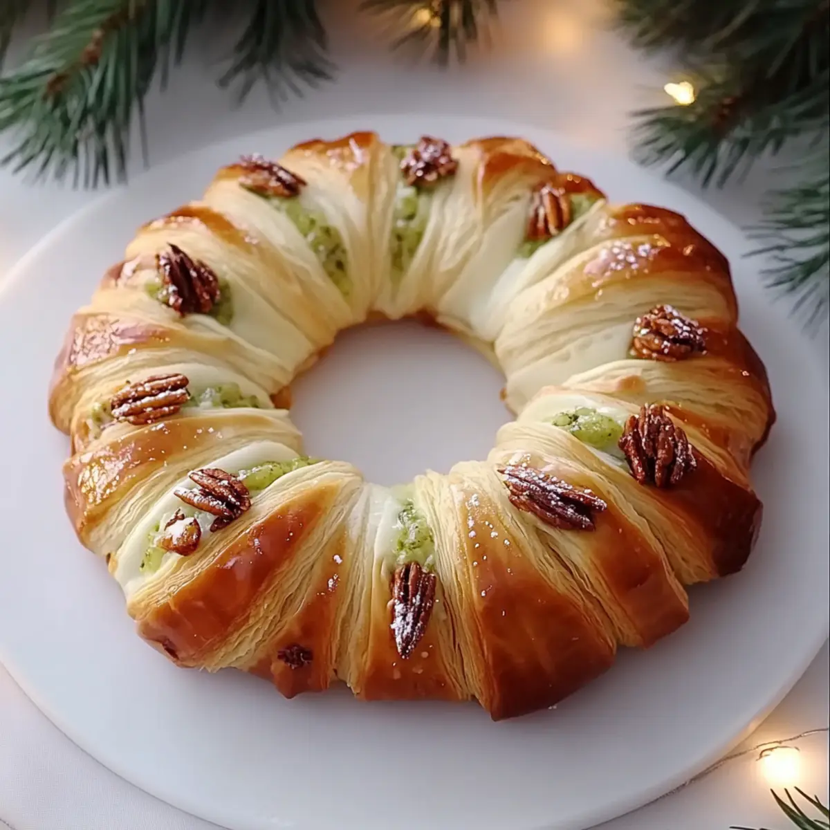 Baklava-Custard Christmas Wreath