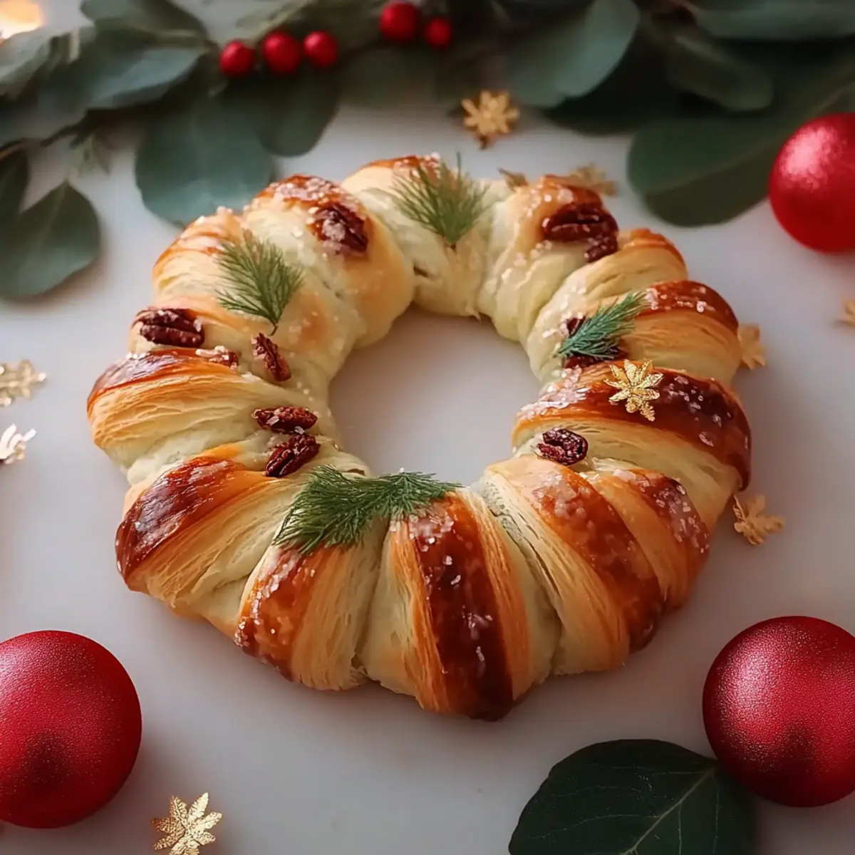 Baklava-Custard Christmas Wreath
