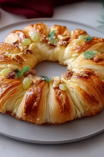Baklava-Custard Christmas Wreath