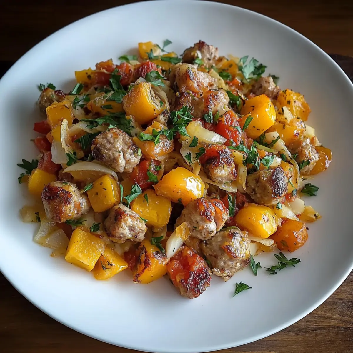 Butternut Squash and Apple Hash with Sausage