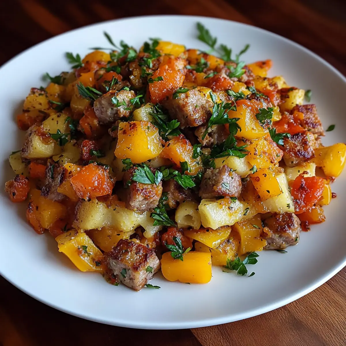 Butternut Squash and Apple Hash with Sausage