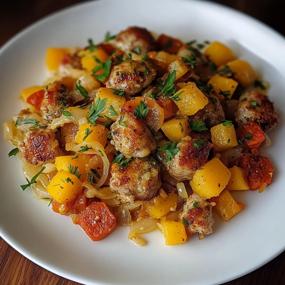 Butternut Squash and Apple Hash with Sausage