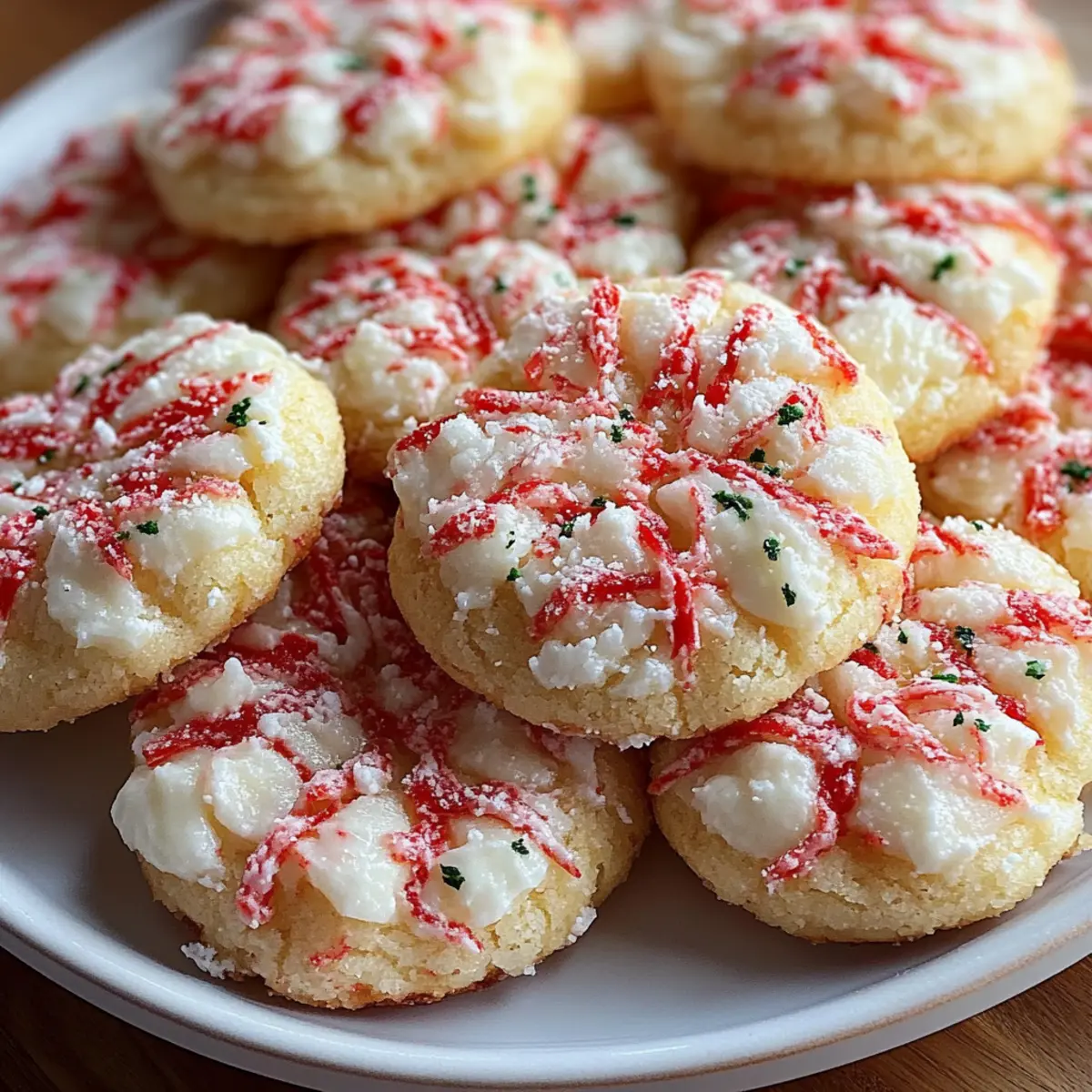 Candy Cane Whipped Shortbread Cookies