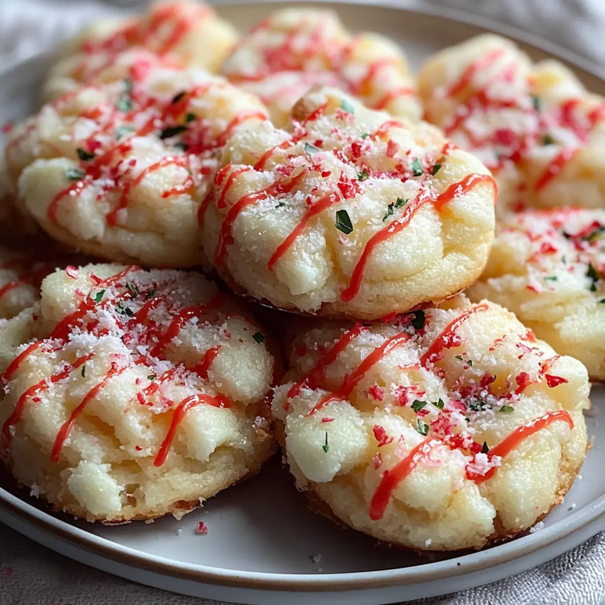 Candy Cane Whipped Shortbread Cookies