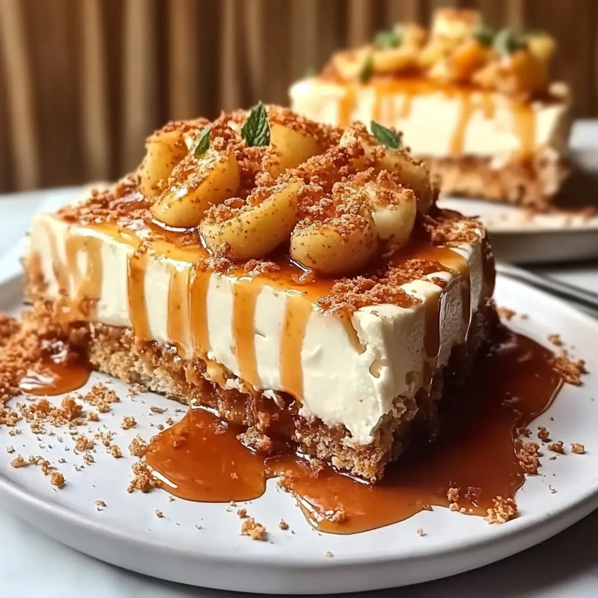 Caramel Apple Cheesecake Bars