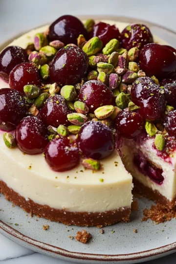 Cherry Pistachio Cheesecake