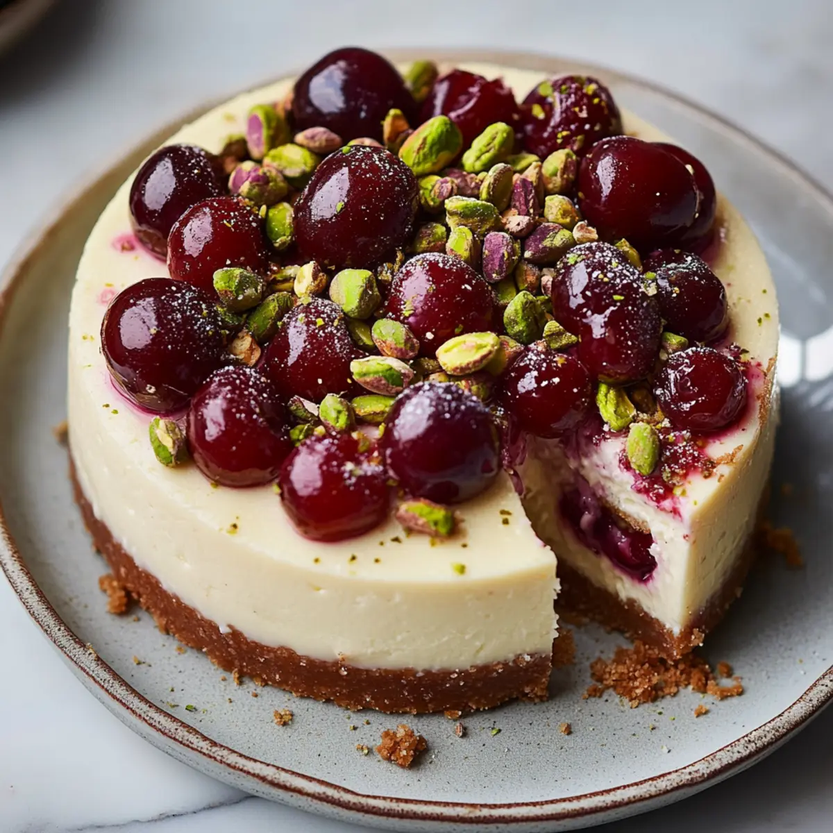 Cherry Pistachio Cheesecake