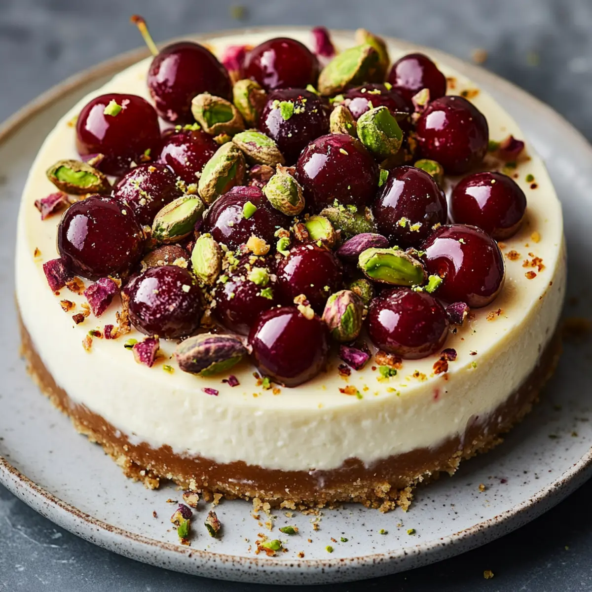 Cherry Pistachio Cheesecake