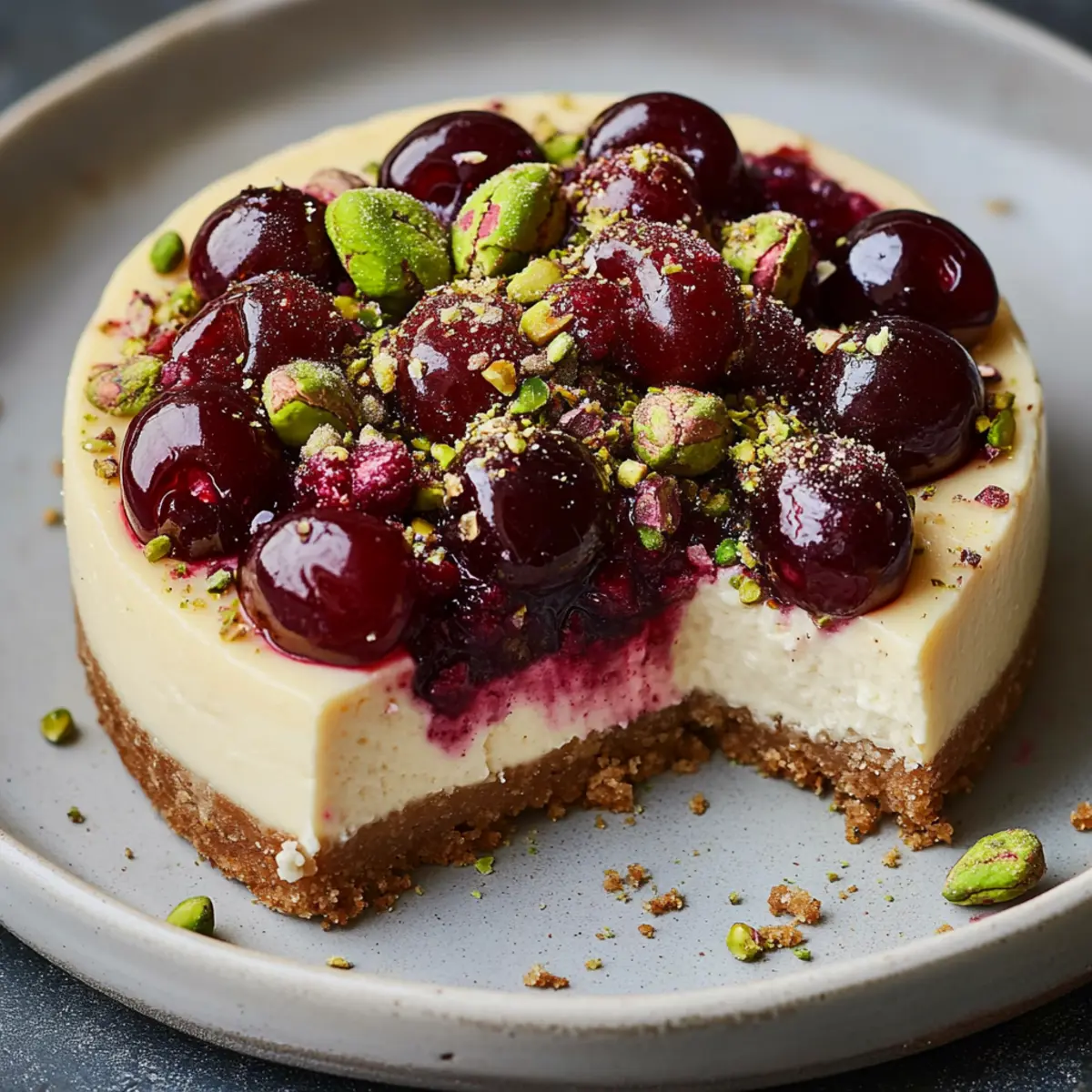 Cherry Pistachio Cheesecake