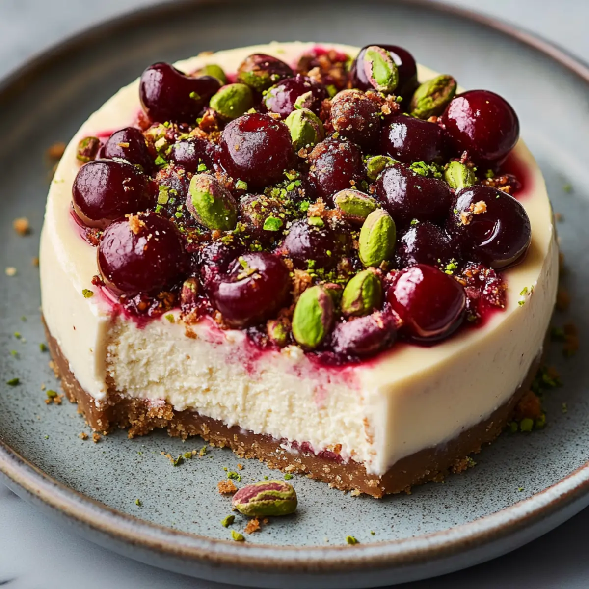 Cherry Pistachio Cheesecake