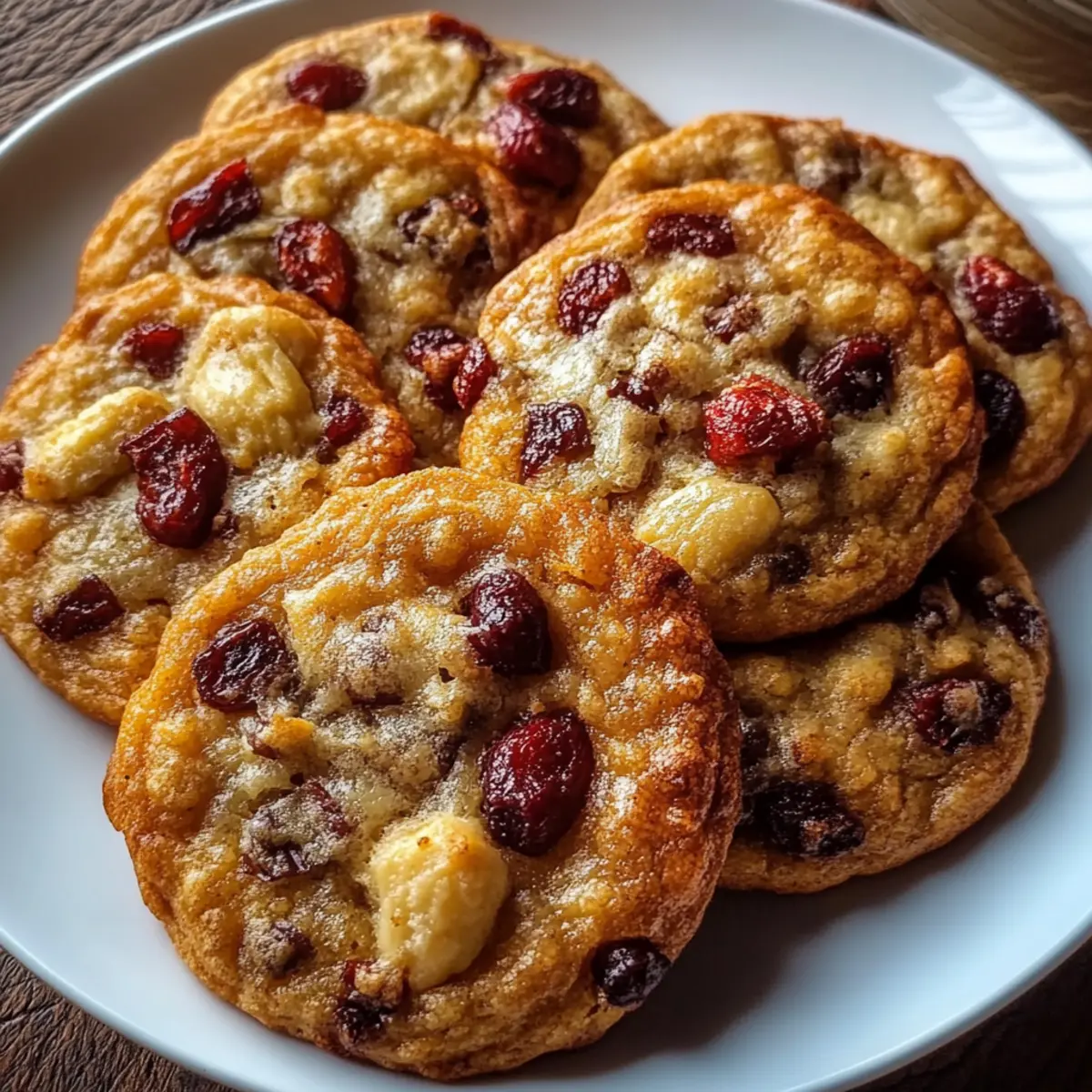 Chewy Spiced Cranberry Cookies with Walnuts