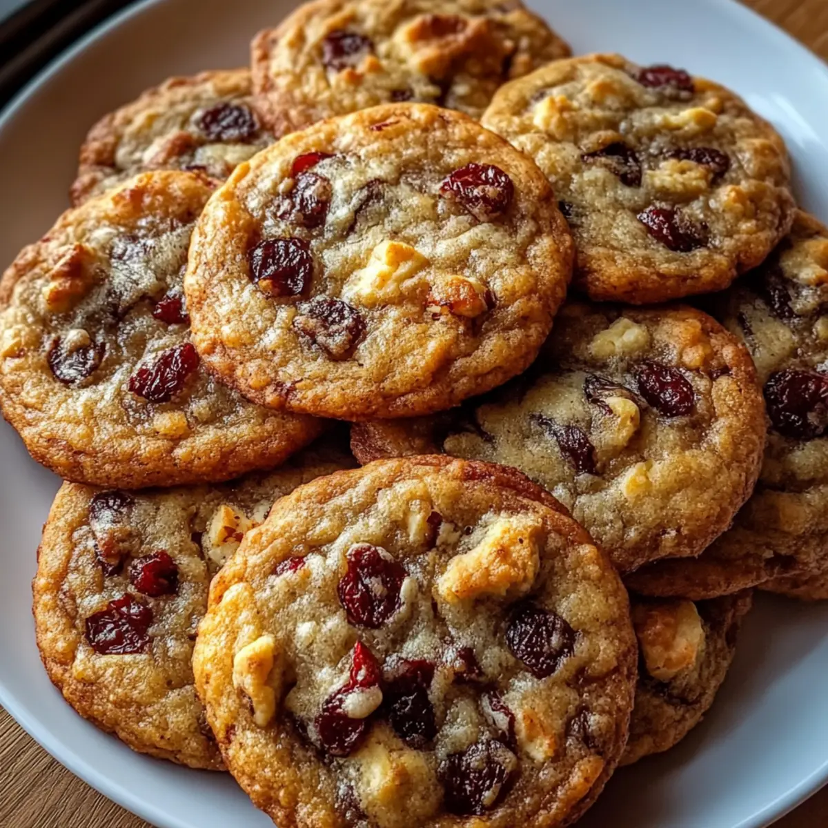 Chewy Spiced Cranberry Cookies with Walnuts