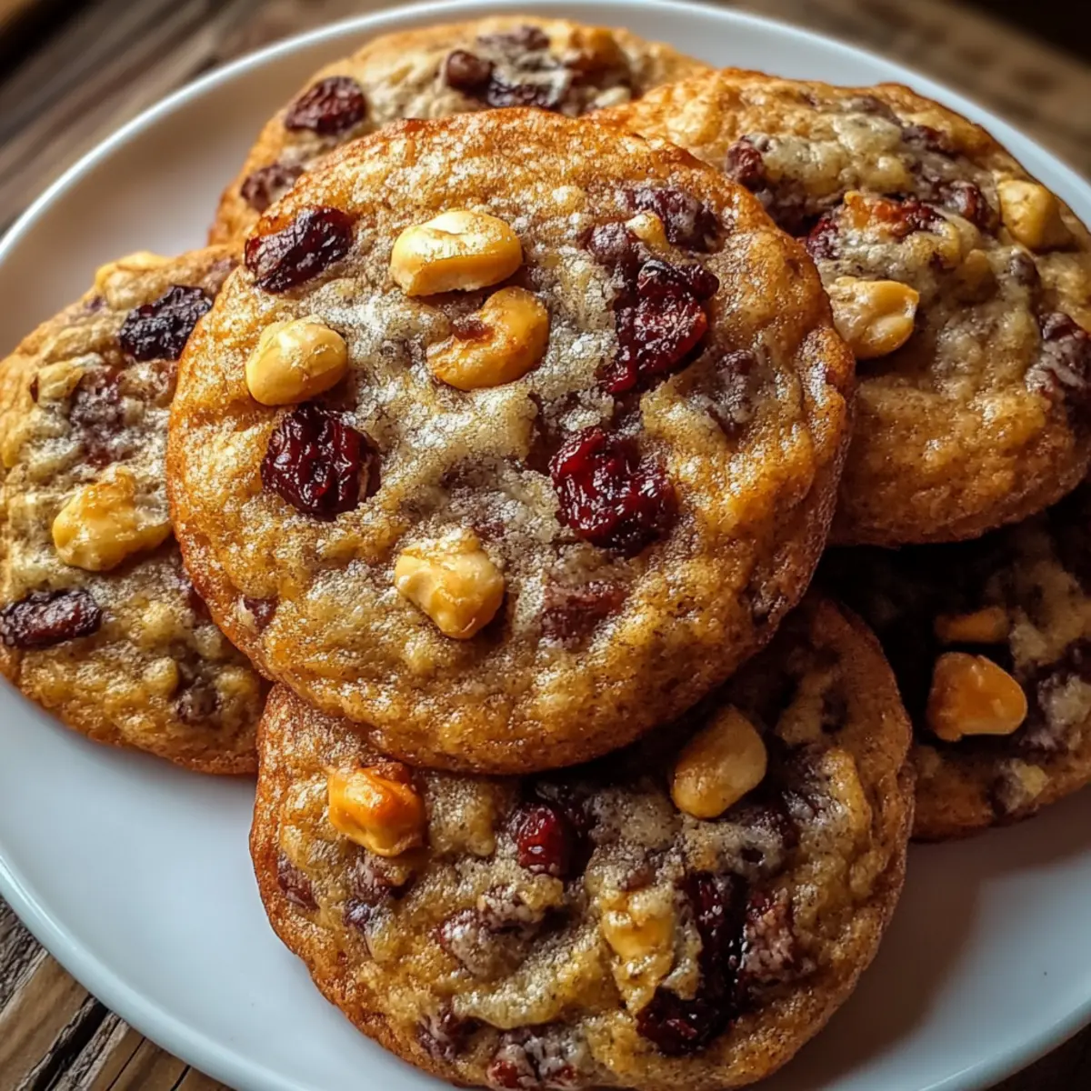 Chewy Spiced Cranberry Cookies with Walnuts