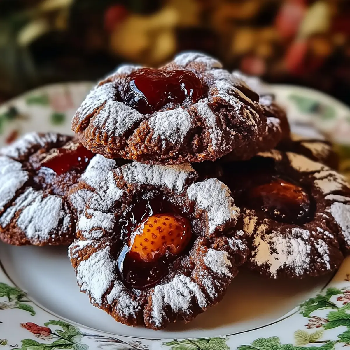 Chocolate Thumbprint Cookies