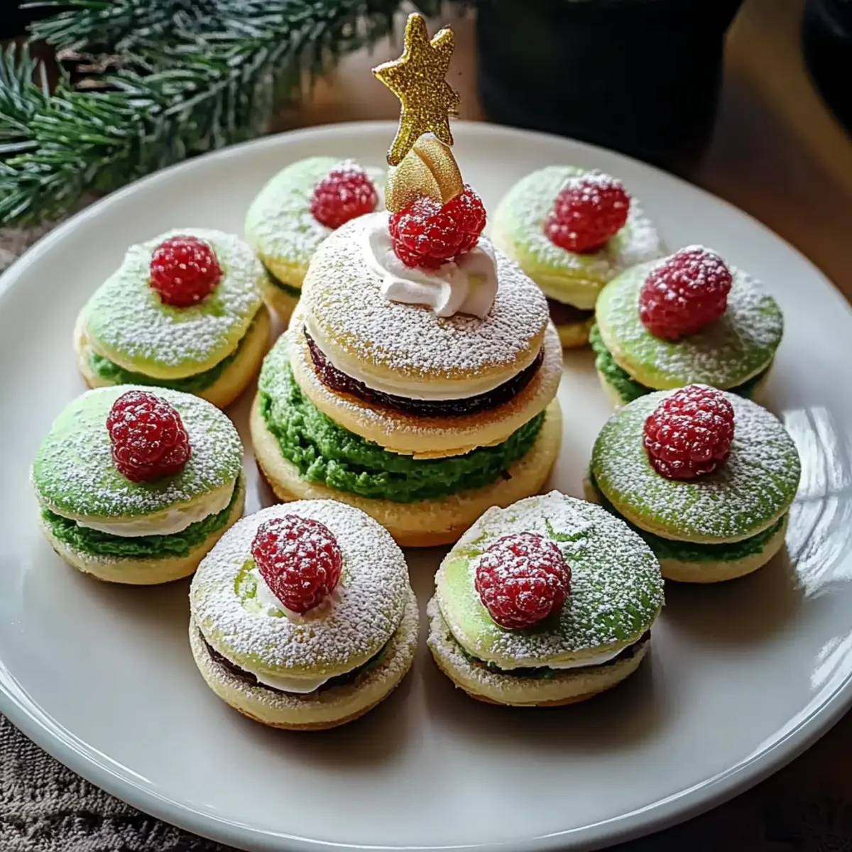 Christmas Tree Cake Macarons