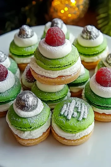 Christmas Tree Cake Macarons