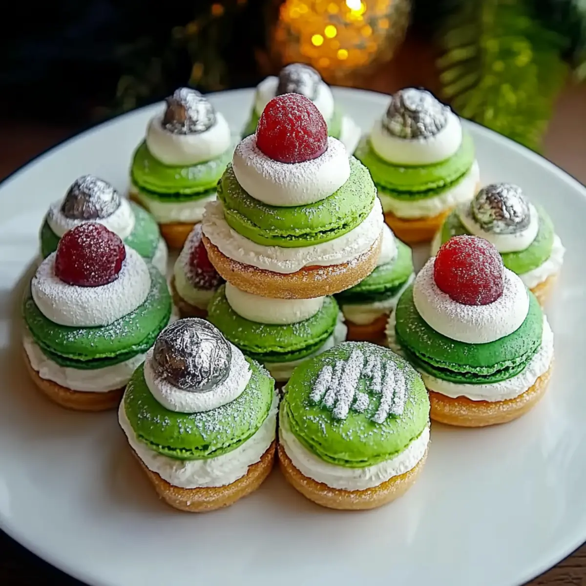 Christmas Tree Cake Macarons