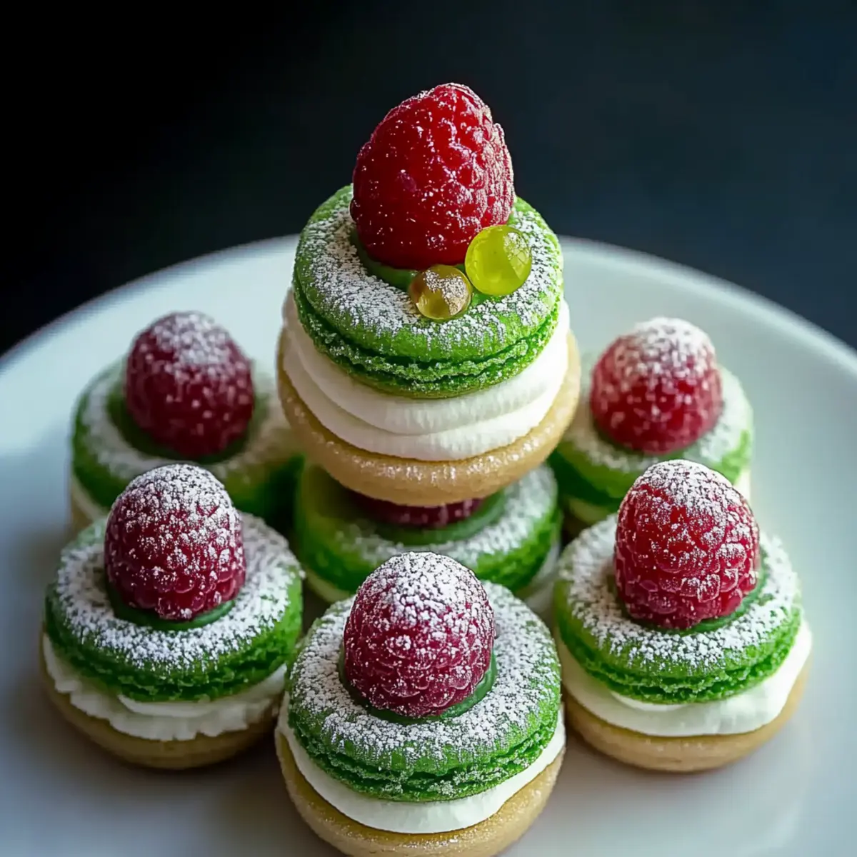Christmas Tree Cake Macarons
