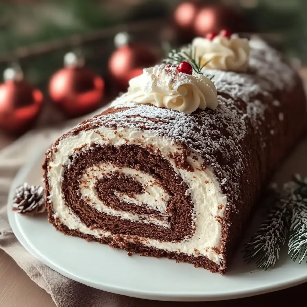 Christmas Yule Log Sheet Cake
