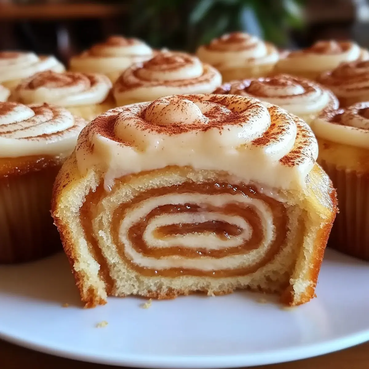 Cinnamon Roll Cupcakes With Swirl Frosting