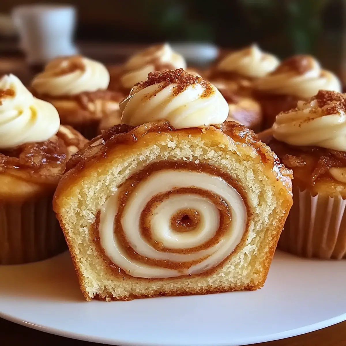 Cinnamon Roll Cupcakes With Swirl Frosting